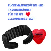 Natur Rücken-Wärmegürtel mit 100 % Rapssamen & Olanmarp Herz-Taschenwärmer