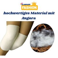 Kniewärmer aus Angora und Wolle