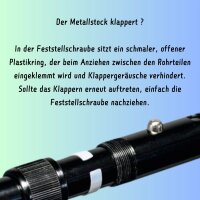 DELUXE-RELAX-FALTSTOCK SOFT – Faltbarer Aluminium-Gehstock für Linkshänder mit Soft-Griff & Olanmarp Klettarmband