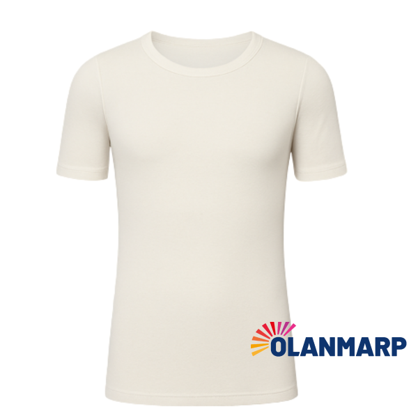 Angora Herren Unterhemd kurzarm Olanmarp – natürliche Wärme & hoher Tragekomfort, 40% Angora, 60% Baumwolle, wollweiß