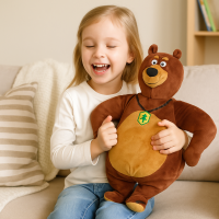 Fashy Kinderwärmflasche 0,8 L Bär Grizzly – kuschelige Wärmflasche für Kinder bei Bauchweh & kalten Füßen