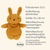 Fashy Kinderwärmflasche Hase Honey 0,3 L – kuscheliges Kuscheltier mit abnehmbarem Bezug & Sicherheitsverschluss