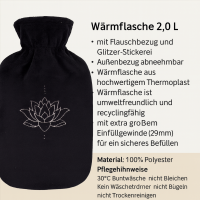 Fashy Wärmflasche 2 L mit Flauschbezug – extra weiche Wärmflasche für wohltuende Wärme & Entspannung