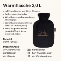 Fashy Wärmflasche 2 L mit Flauschbezug – kuschelig weiche Wärmflasche für wohltuende Wärme & Entspannung