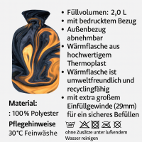 Fashy Wärmflasche 2 L mit Designbezug – hochwertige Thermoplast-Wärmflasche für wohltuende Wärme & Entspannung