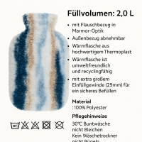 Fashy Wärmflasche 2 L mit Strickbezug – hochwertige Thermoplast-Wärmflasche für langanhaltende Wärme & Wohlbefinden