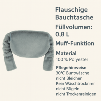 Fashy Bauchtasche mit Wärmflasche 0,8 L – tragbarer Bauch- & Handwärmer mit Muff-Funktion, weich, sicher & waschbar